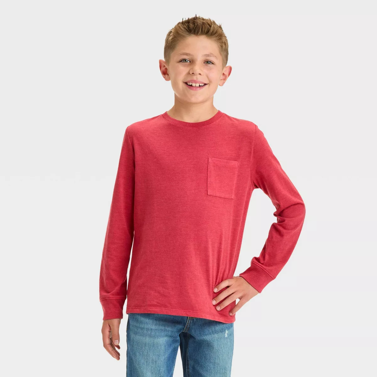 Boys' Long Sleeve Washed T-Shirt - Cat & Jack™ | Target