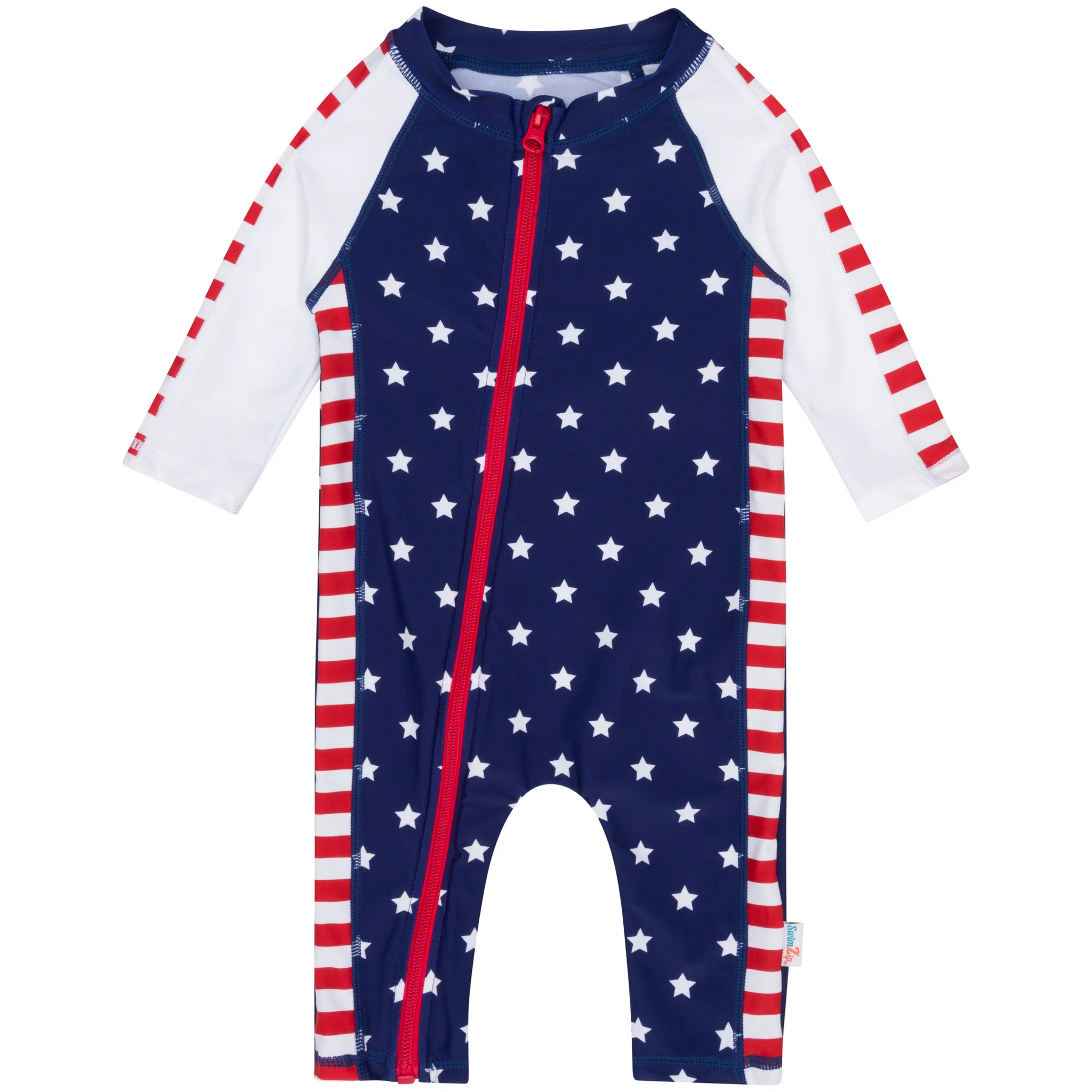 Sunsuit - Long Sleeve Romper Swimsuit | "Americana" | SwimZip