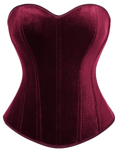 Vintage Velvet Corset Tops for Women Strapless Renaissance Bustier Halloween Party Outfit Red Size 14 | Amazon (US)