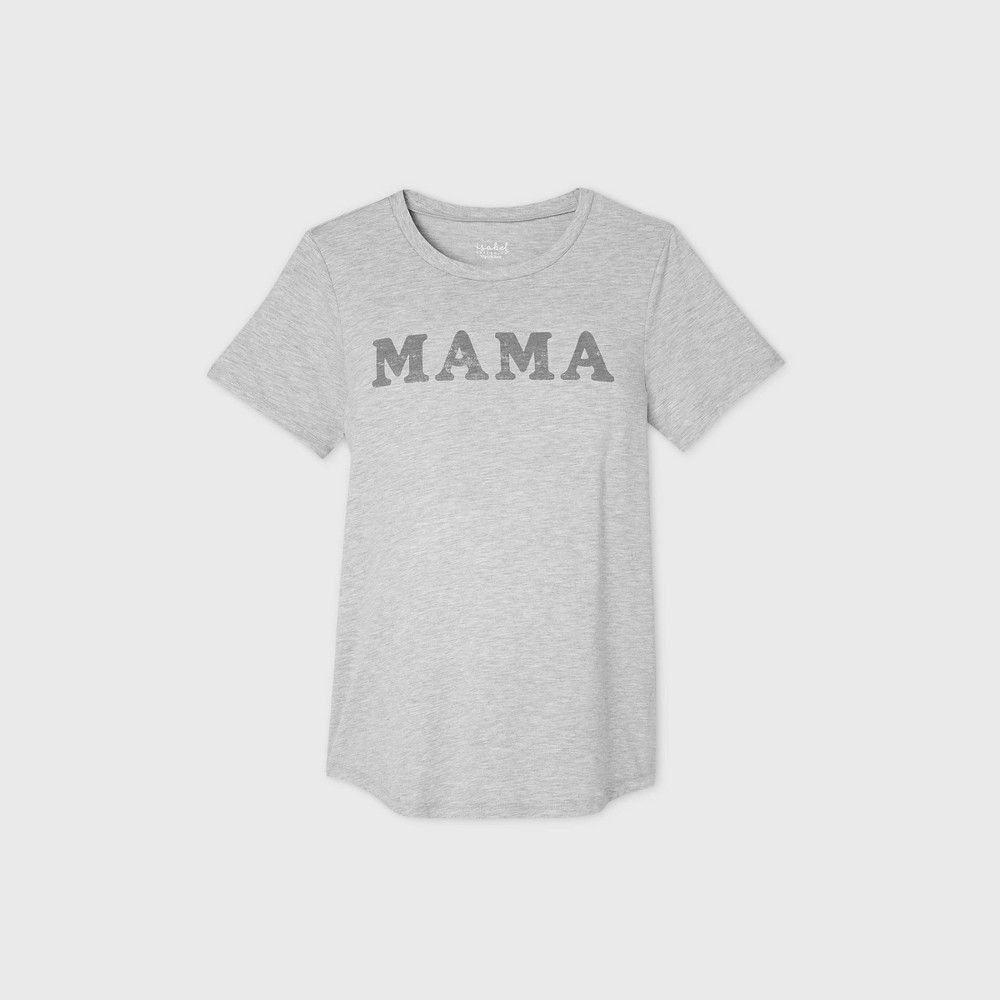 Maternity ""Mama"" Short Sleeve Scoop Neck Graphic T-Shirt - Isabel Maternity by Ingrid & Isabel Gra | Target
