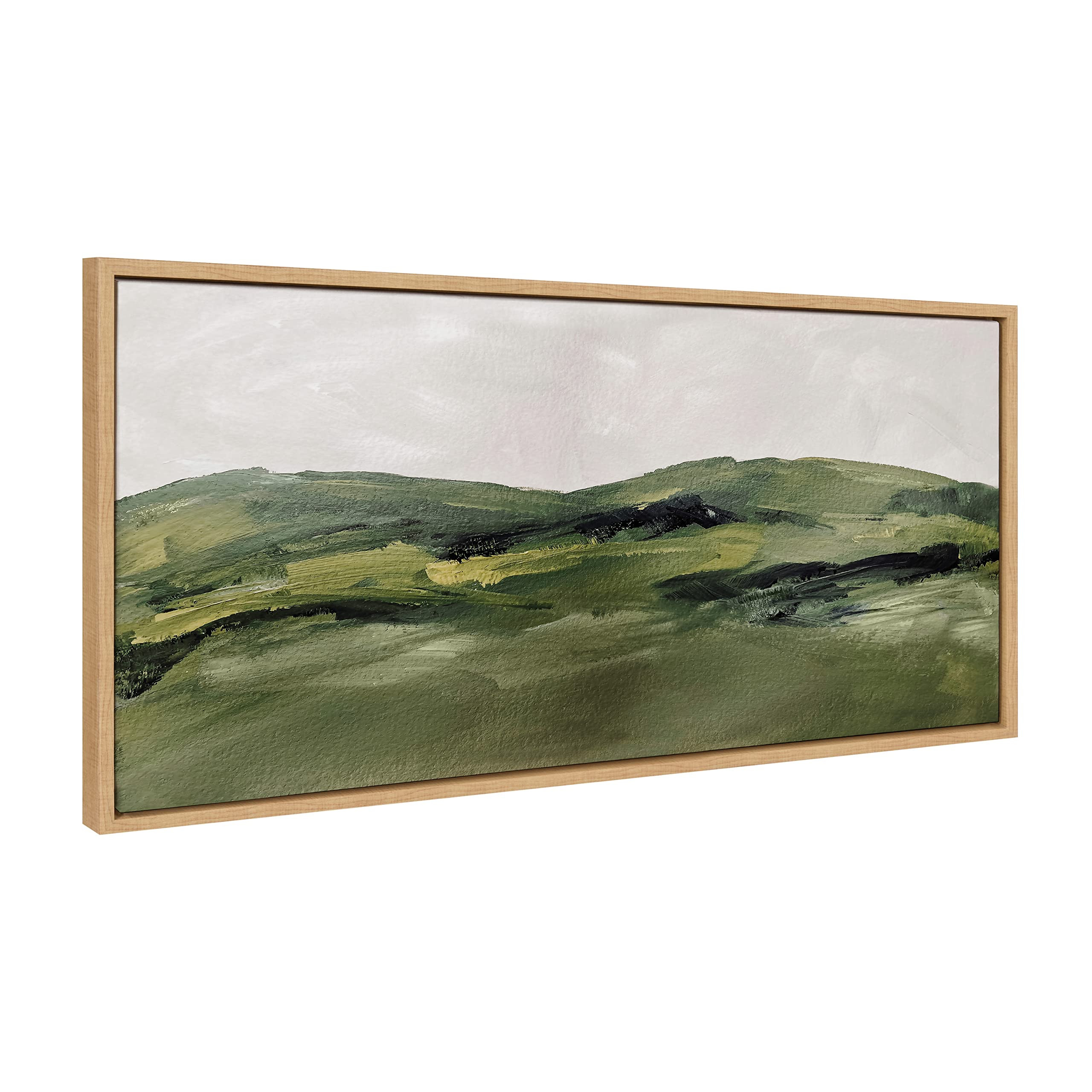 Kate and Laurel Sylvie Green Mountain Landscape Framed Canvas Wall Art by Amy Lighthall, 18x40 Na... | Amazon (US)