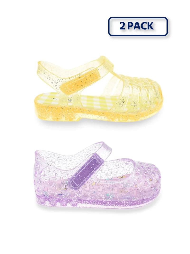 Wonder Nation Baby and Toddler Girls 2 Pack Jelly Sandal | Walmart (US)