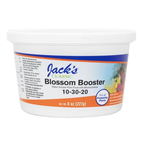 Jack's Classic 10-30-20 Blossom Booster Water-Soluble Fertilizer with Micronutrients for Increasing Color and Quantity of Blooms in Flowering Plants, 8oz | Amazon (US)