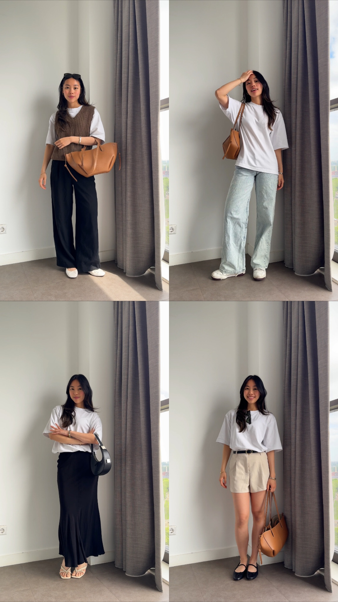 4 ways to style the Uniqlo Airism oversized t-shirt. 
1) pair with Uniqlo wide leg pleated trousers, Charles & Keith Rhea ballet flats & knit vest (sold out, similar item linked)
2) pair with Stradivarius wide leg straight light blue jeans & mini Toni bag from Osoi
3) pair with maxi skirt from Weekday & kitten heels from Dolce Vita
4) pair with Pull & Bear tailored trousers & Carin ballet flats from Dolce Vita

#LTKFindsUnder50 #LTKWorkwear #LTKStyleTip