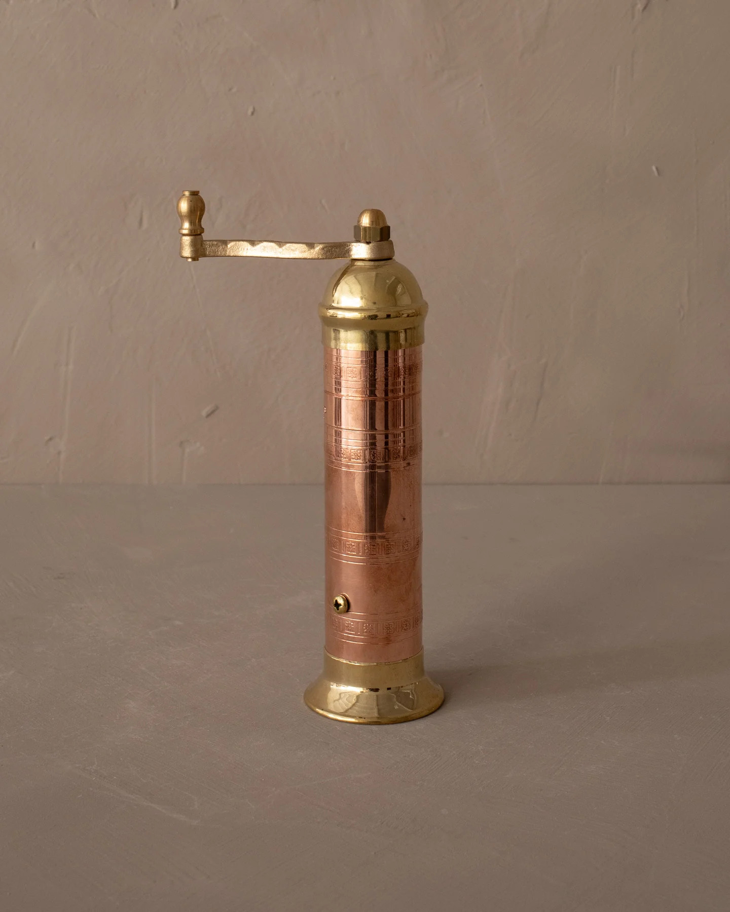 Copper & Brass Pepper Mill - 8" | The Vintage Rug Shop