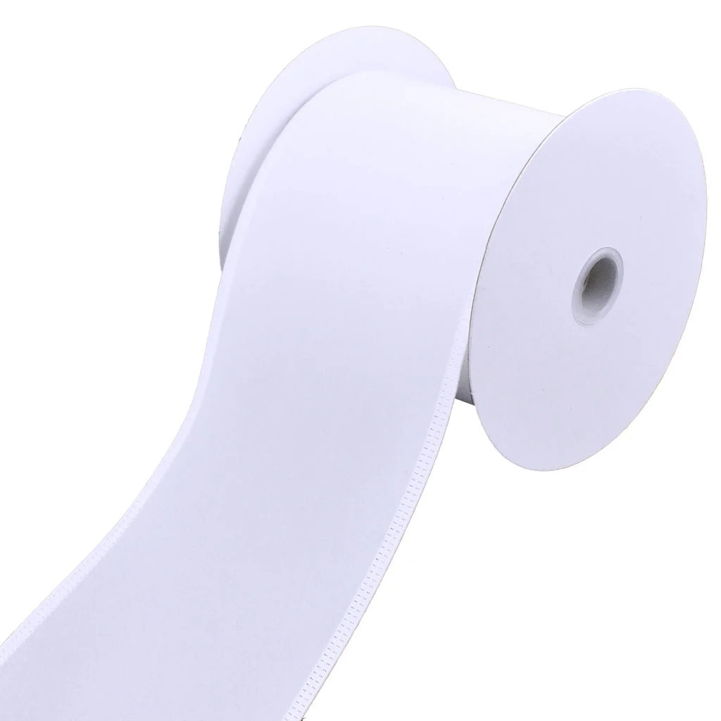 Christmas Velvet Wired Ribbon, 4-Inch, 10-Yard - White | Walmart (US)