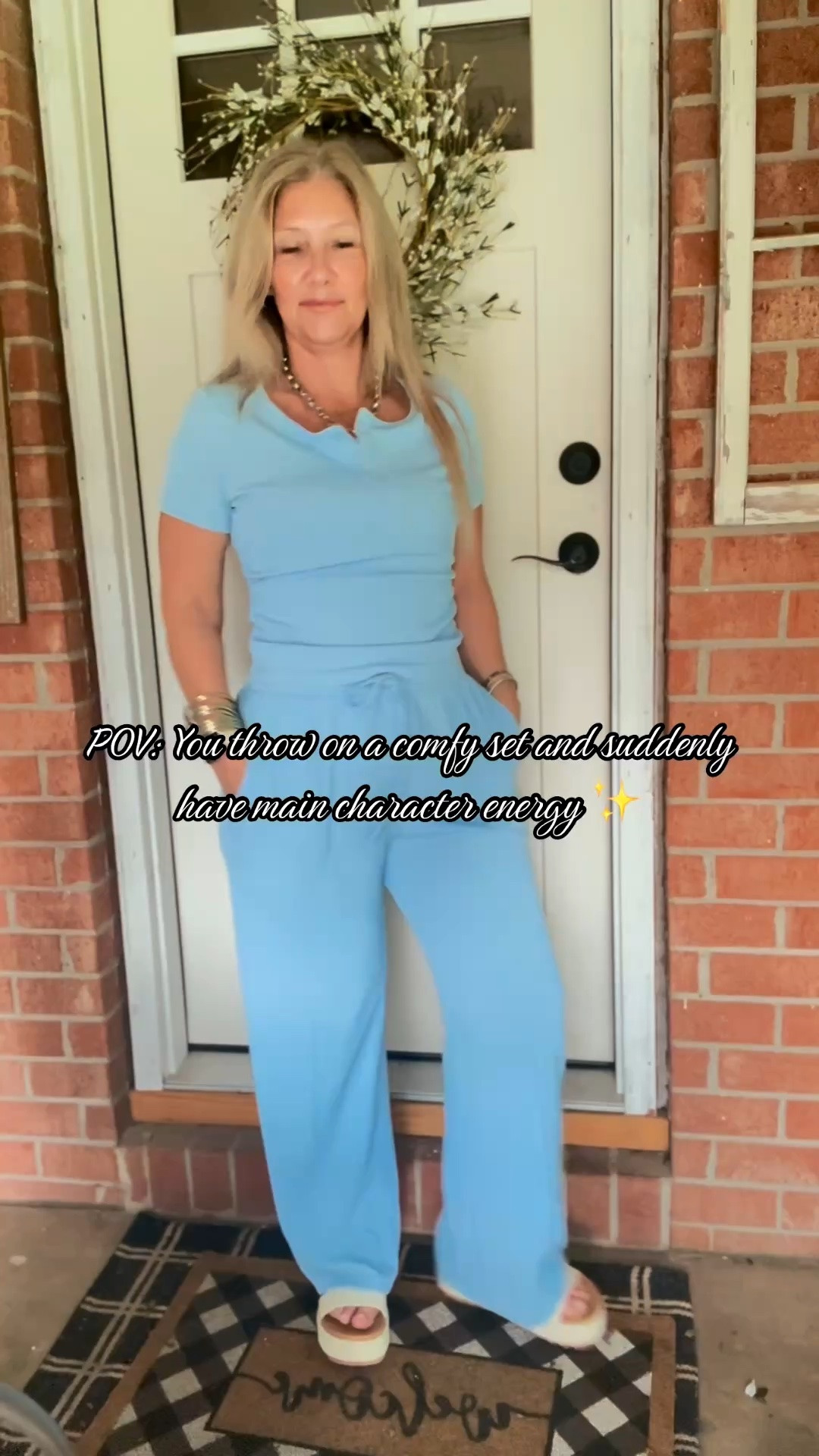 💙 Comfy + cute is always the goal! This Pretty Garden matching set is one of those throw-on-and-go outfits that still looks put together. The soft blue color is giving all the spring/summer vibes, and I love that it’s comfy enough for errands, coffee runs, or just everyday life while still feeling stylish. Wearing comfort without sacrificing cute these days ✨size med

#LTKgrwm #LTKootd #LTKOver40