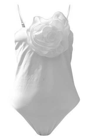 Maillot de bain blanc à fleur détachable | PrettyLittleThing (FR)