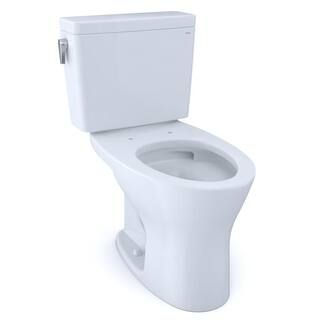 TOTO Drake 2-Piece 1.6 and 0.8 GPF Dual Flush Elongated DYNAMAX TORNADO FLUSH Toilet in Cotton Wh... | The Home Depot