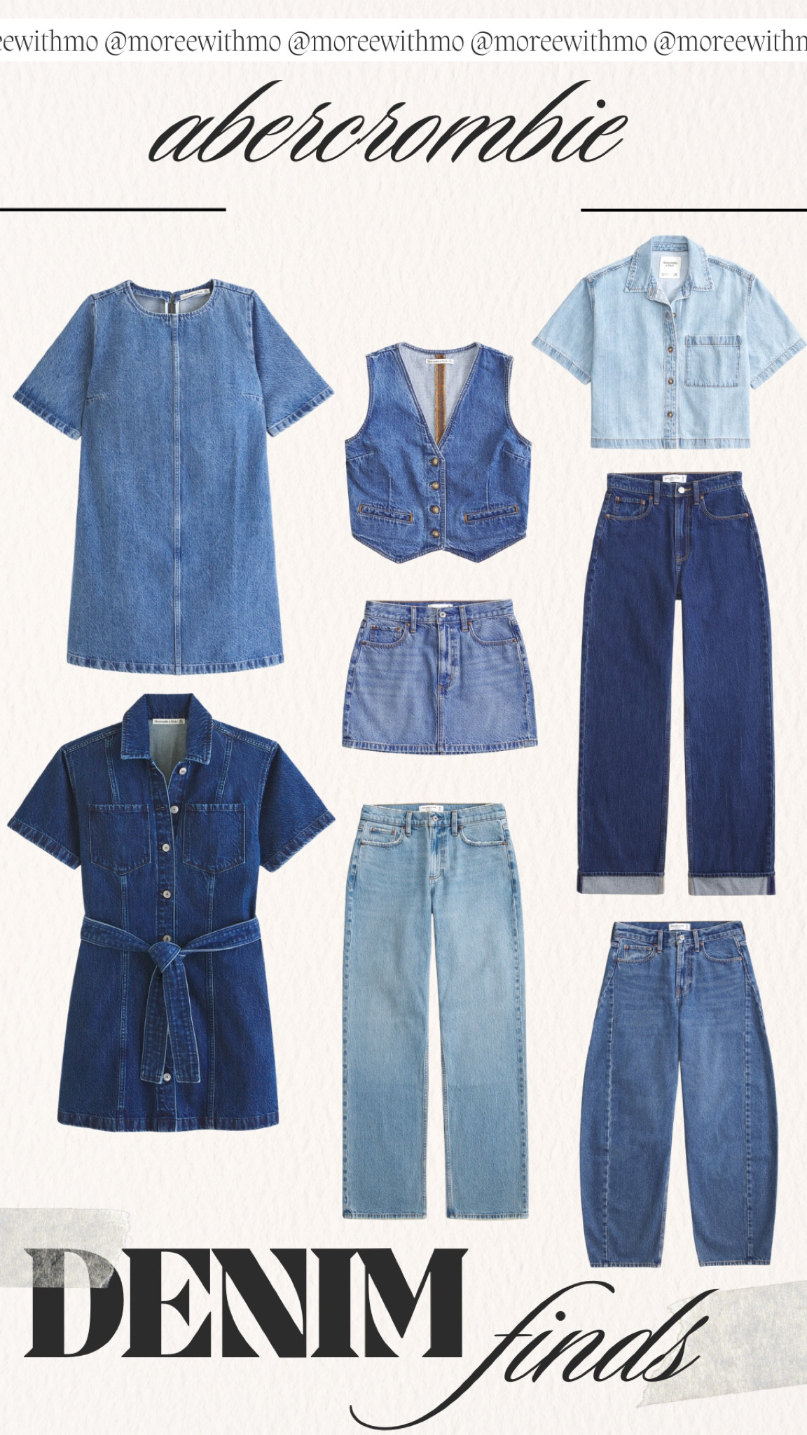 Abercrombie denim finds! 

Spring Outfit 
Spring Essentials 
Denim 
Abercrombie 
Moreewithmo 

#LTKFindsUnder100 #LTKSpringSale #LTKSeasonal