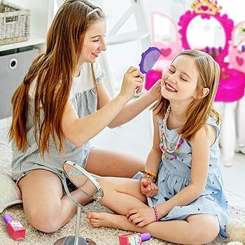 Eohemeral Toddler Makeup Table with Mirror and Chair, Kids Makeup Vanity Set with Accessories and... | Amazon (US)