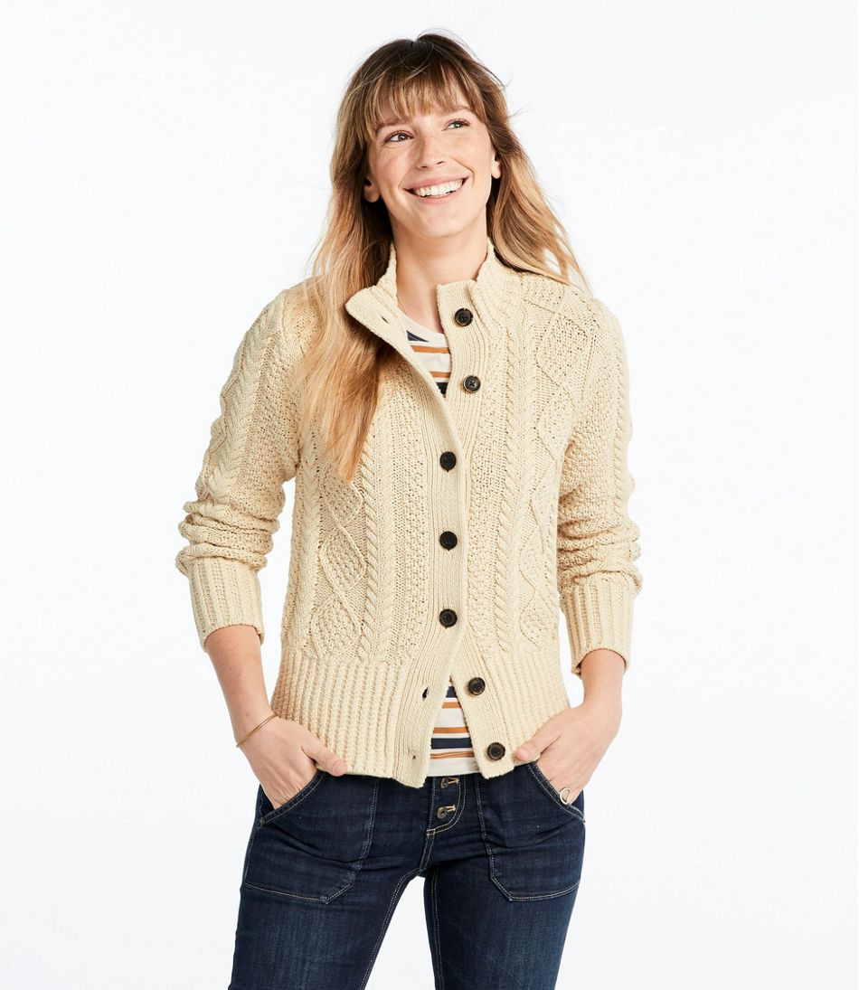 Women's Signature Cotton Fisherman Sweater, Short Cardigan | L.L. Bean