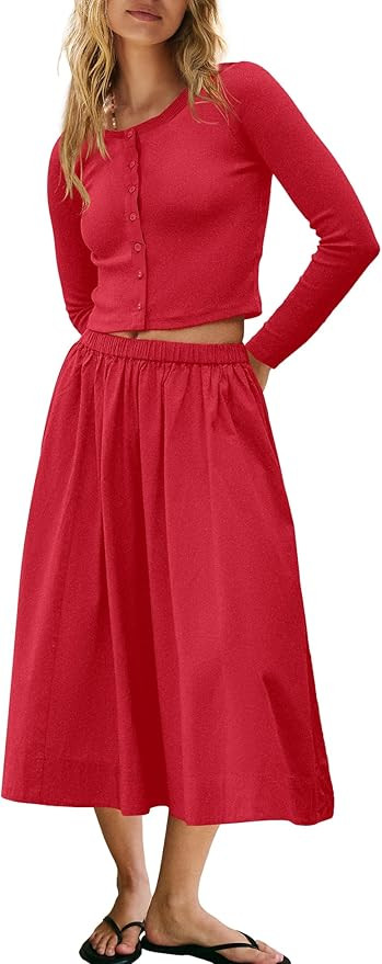 Amazon.com: Panadila Womens 2 Piece Lounge Sets Matching Vacation Outfits Ribbed Button Down Card... | Amazon (US)