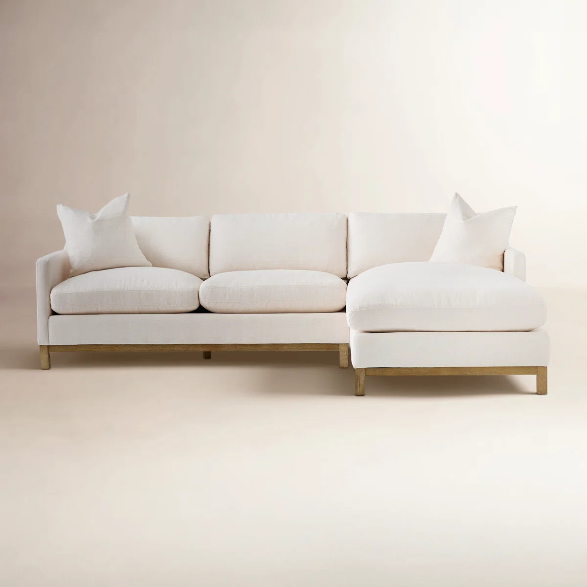 Cami 111" W 2-Piece Solid Wood Upholstered Sectional | Wayfair North America