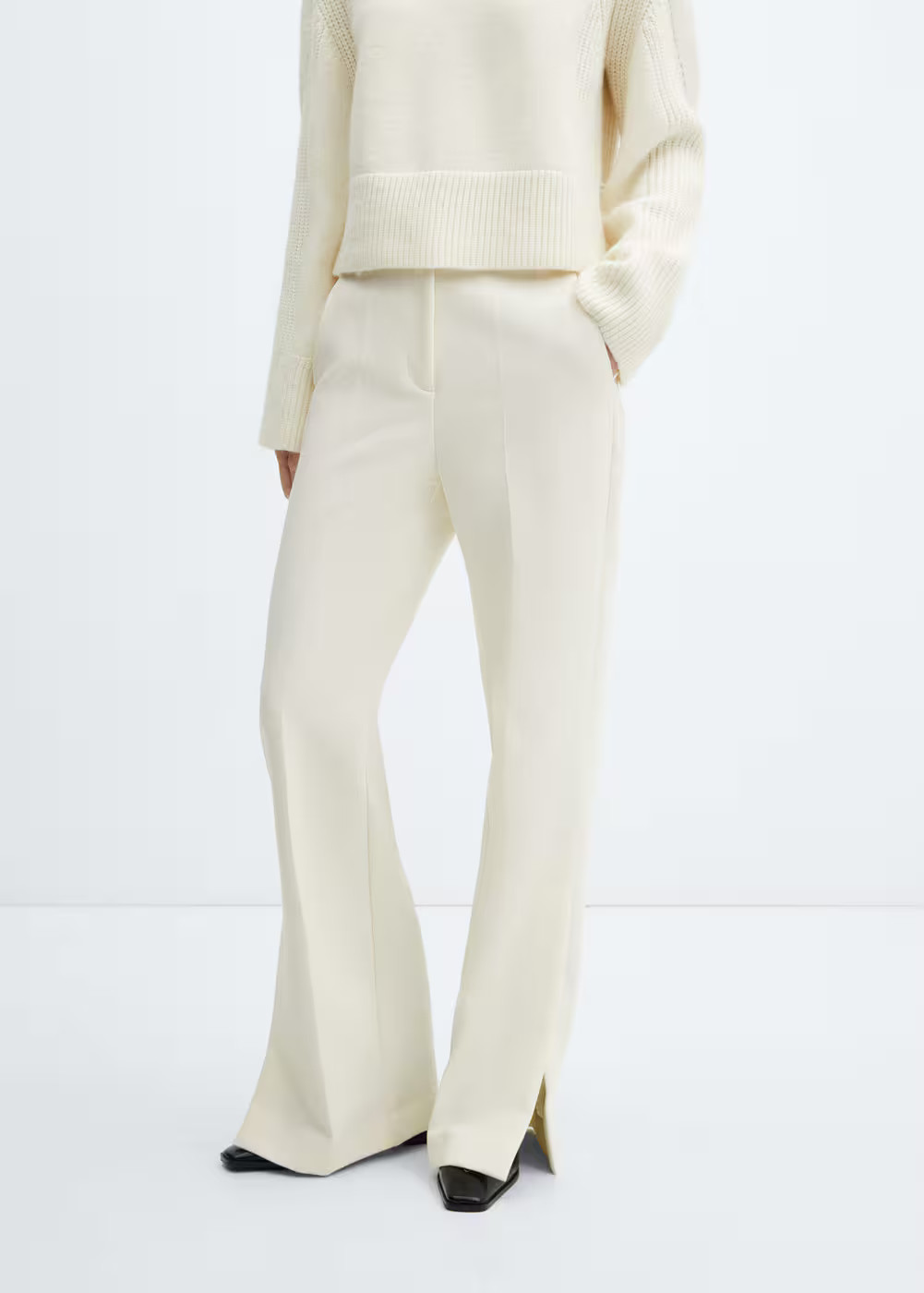 Straight trousers with openings | MANGO (UK)