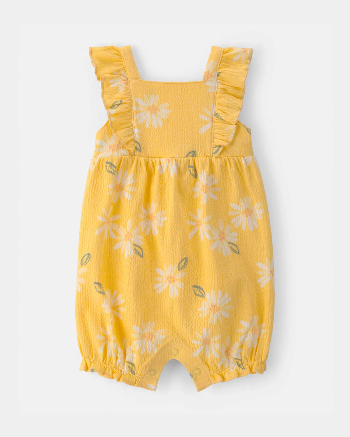 Baby Girl Floral Flutter Sleeve Romper - Yellow | Carter's Inc