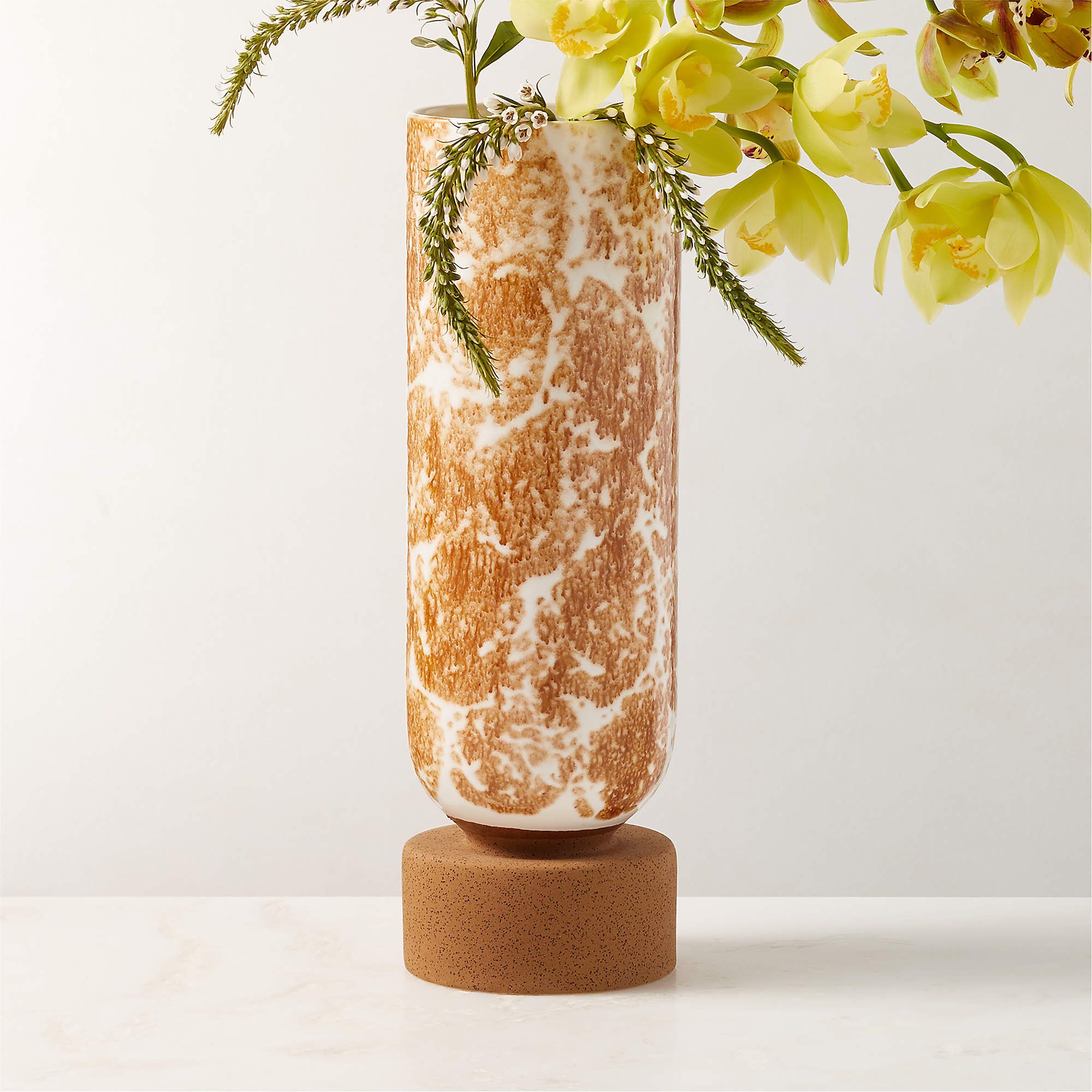 Descanso Brown and White Vase + Reviews | CB2 | CB2