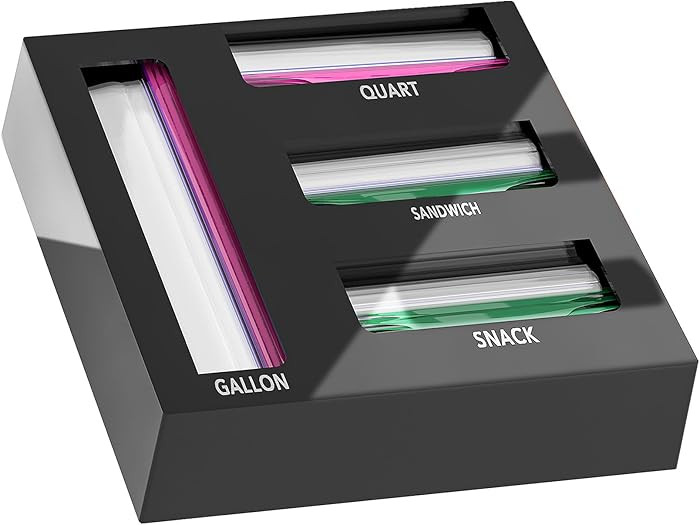 Acrylic Magnetic Food Bag Storage Organizer for Drawer or Refrigerator, Compatible with Gallon, Q... | Amazon (US)