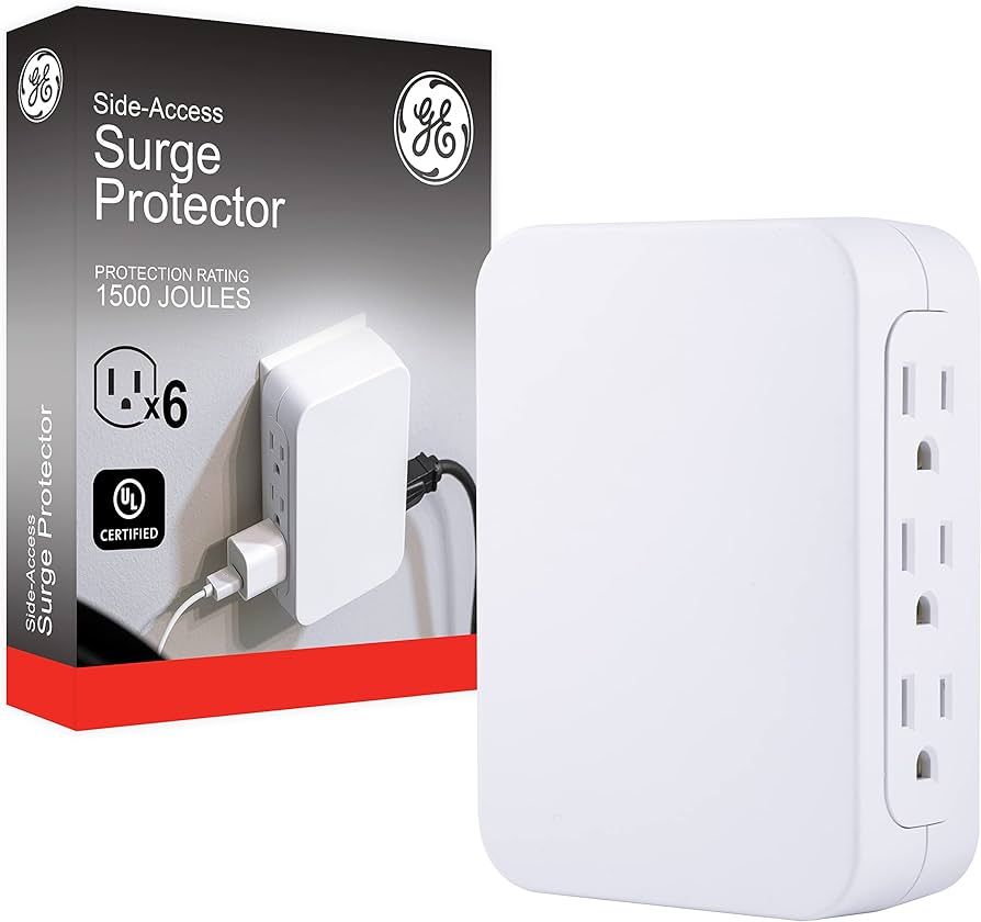 GE Pro 6-Outlet Extender, Surge Protector, Side Access, Wall Tap Adapter, 3-Prong, 1200 Joules, W... | Amazon (US)
