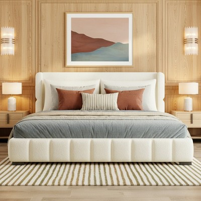 Polibi Upholstered Platform Bed with 2 Soft Pillows | Target