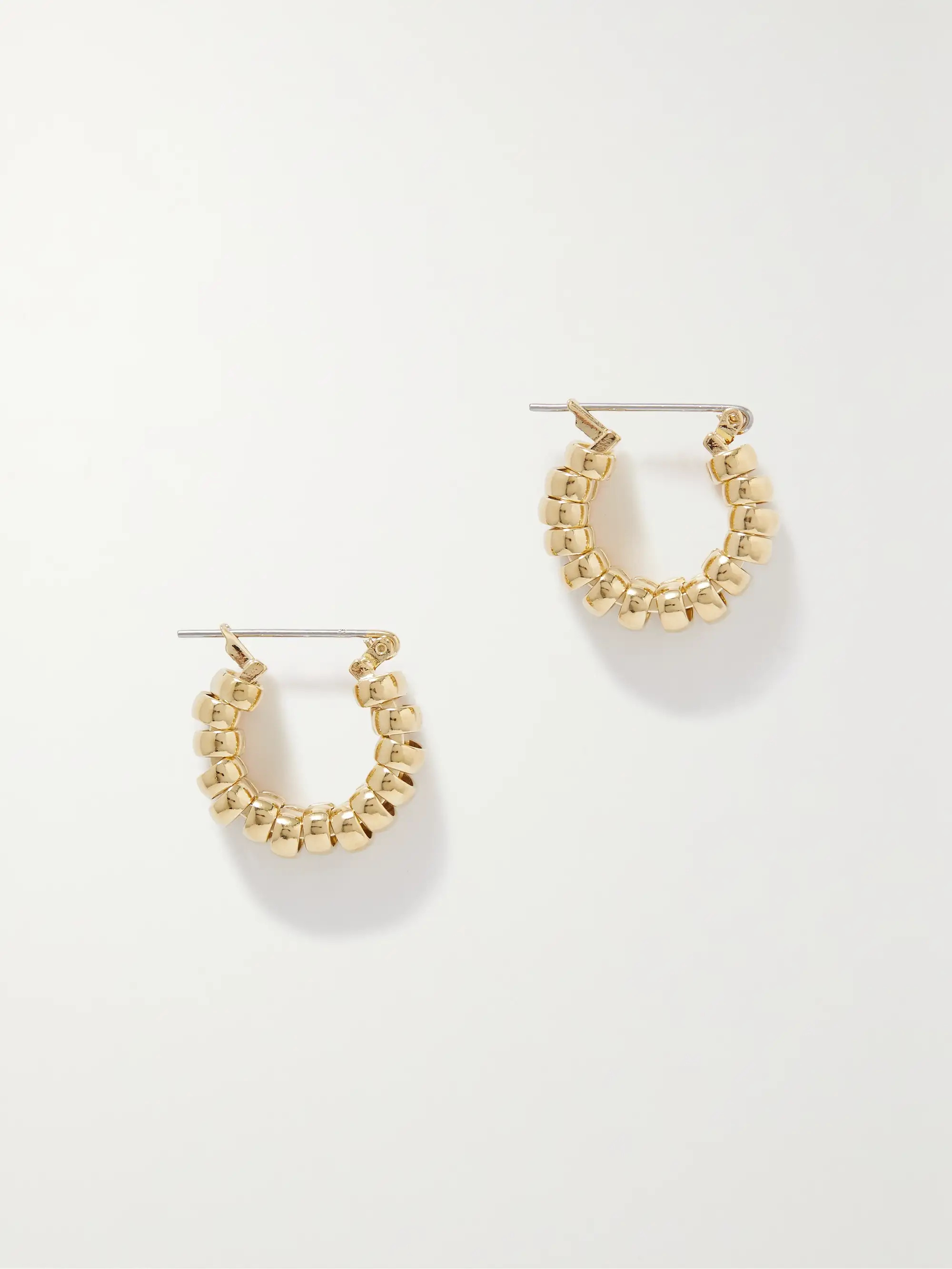 + NET SUSTAIN Mini Camilla gold-plated recycled hoop earrings | NET-A-PORTER (US)