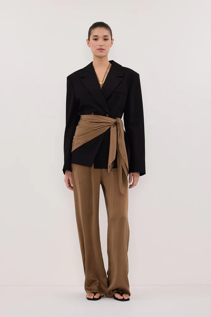 PERCY CHESTNUT SILK SCARF TOP | DISSH