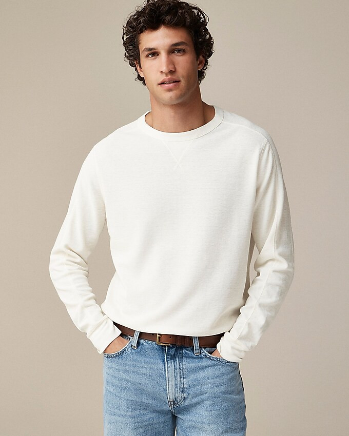 Beach thermal crewneck in linen-cotton blend | J. Crew US