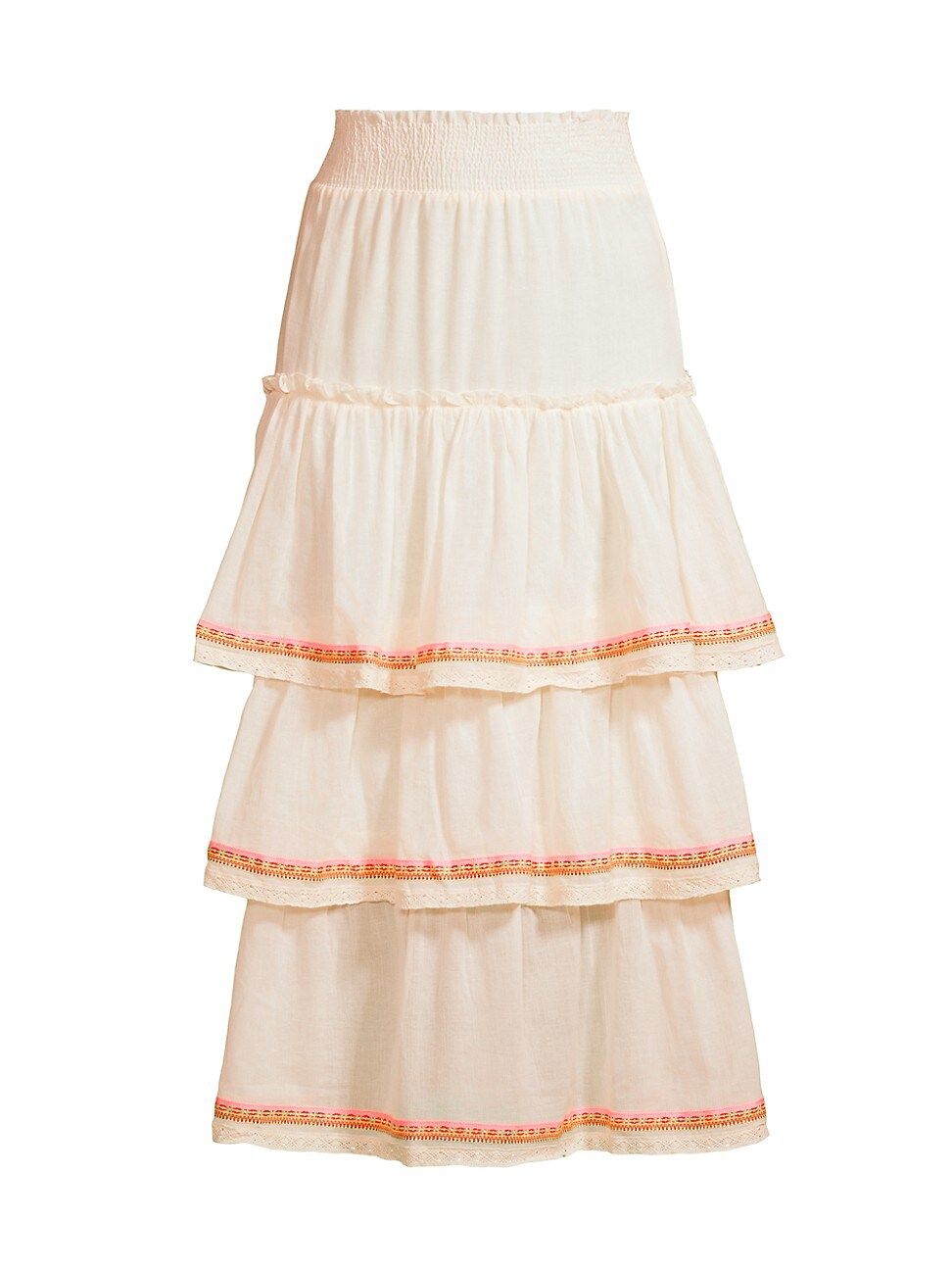 Pitusa Women's Floral-Print Layered Midi Skirt - Pastel Pink - Size Large | Saks Fifth Avenue