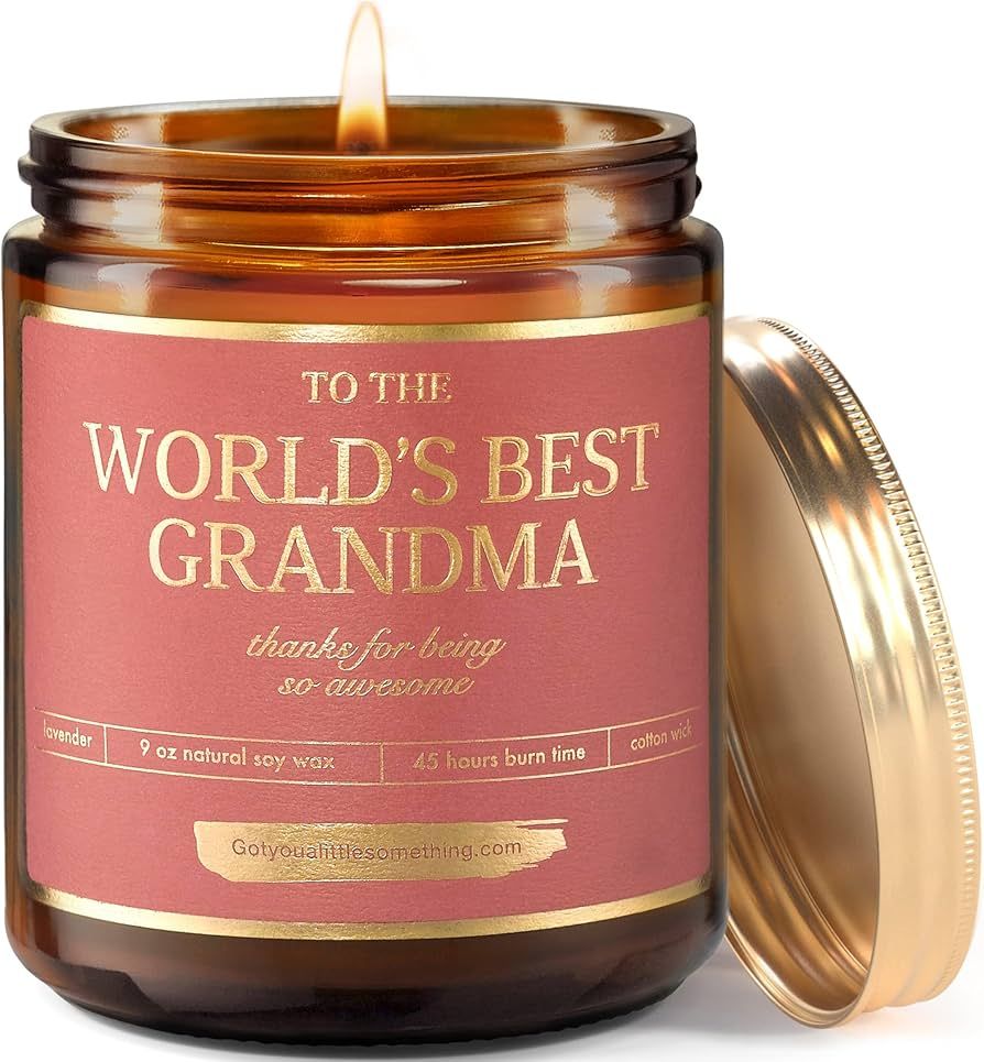 World's Best Grandma - Natural Soy Candle for The Best Grandparent Ever ; Gift for Grandma's Birt... | Amazon (US)