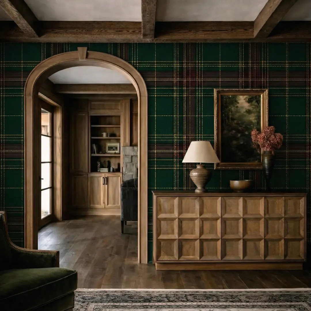 Green Tartan Plaid Wallpaper, Scottish Wall Mural, Classic Scottish Christmas Pattern - Etsy | Etsy (US)
