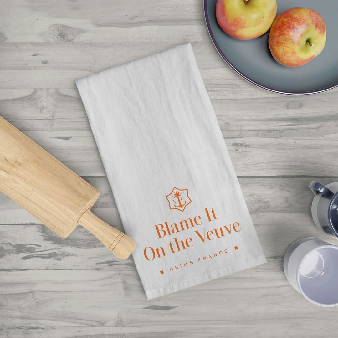 Blame It On the Veuve . Reims France - Tea Towel - Orange Brut Edition | Etsy (US)