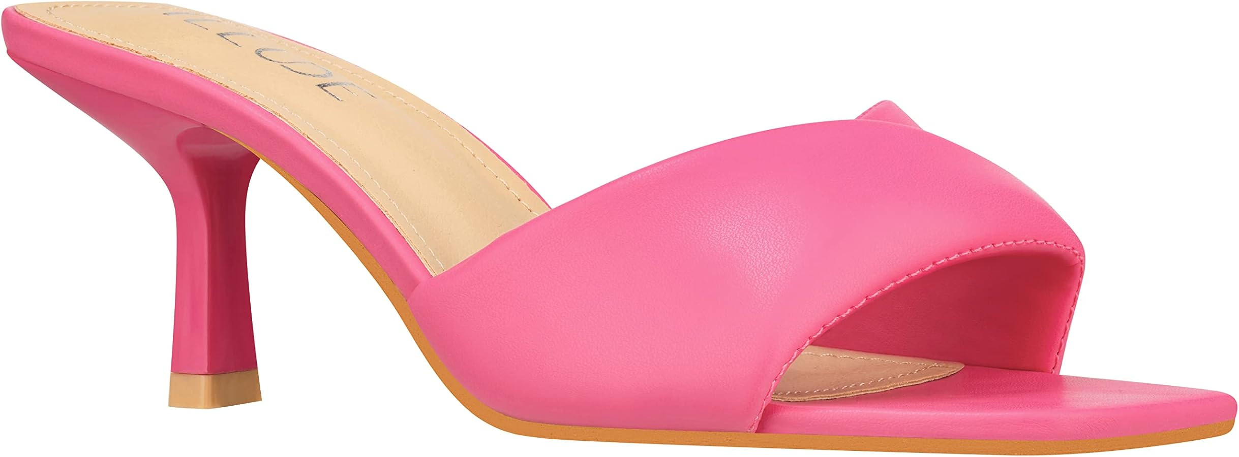 ILLUDE Women’s Low Heel Mules Open Square Toe Slip On Comfortable Cushion Heeled Sandals | Amazon (US)