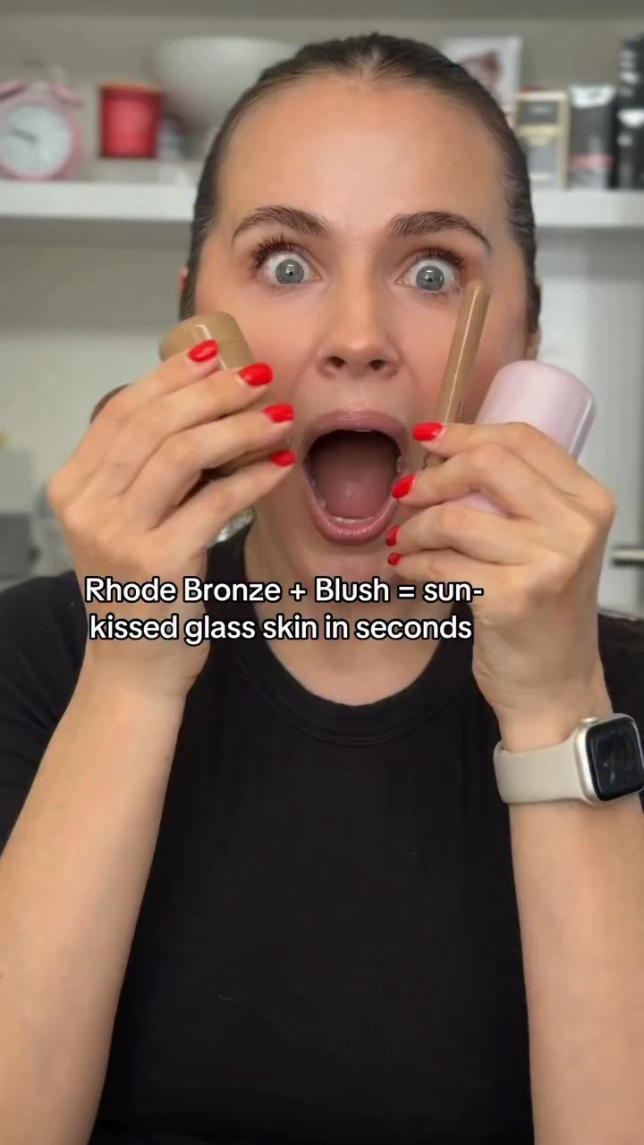 Rhode Bronzer + Blush = sun-kissed glass skin in seconds  #haileybieber #rhode #rhodeskin