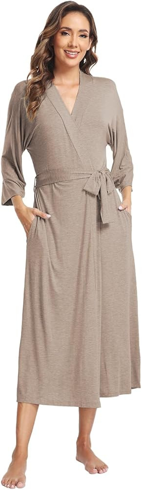 North Bund Women Robes Soft Long Kimono Bathrobes Lightweight Loungewear Casual Sleepwear Nightgo... | Amazon (US)