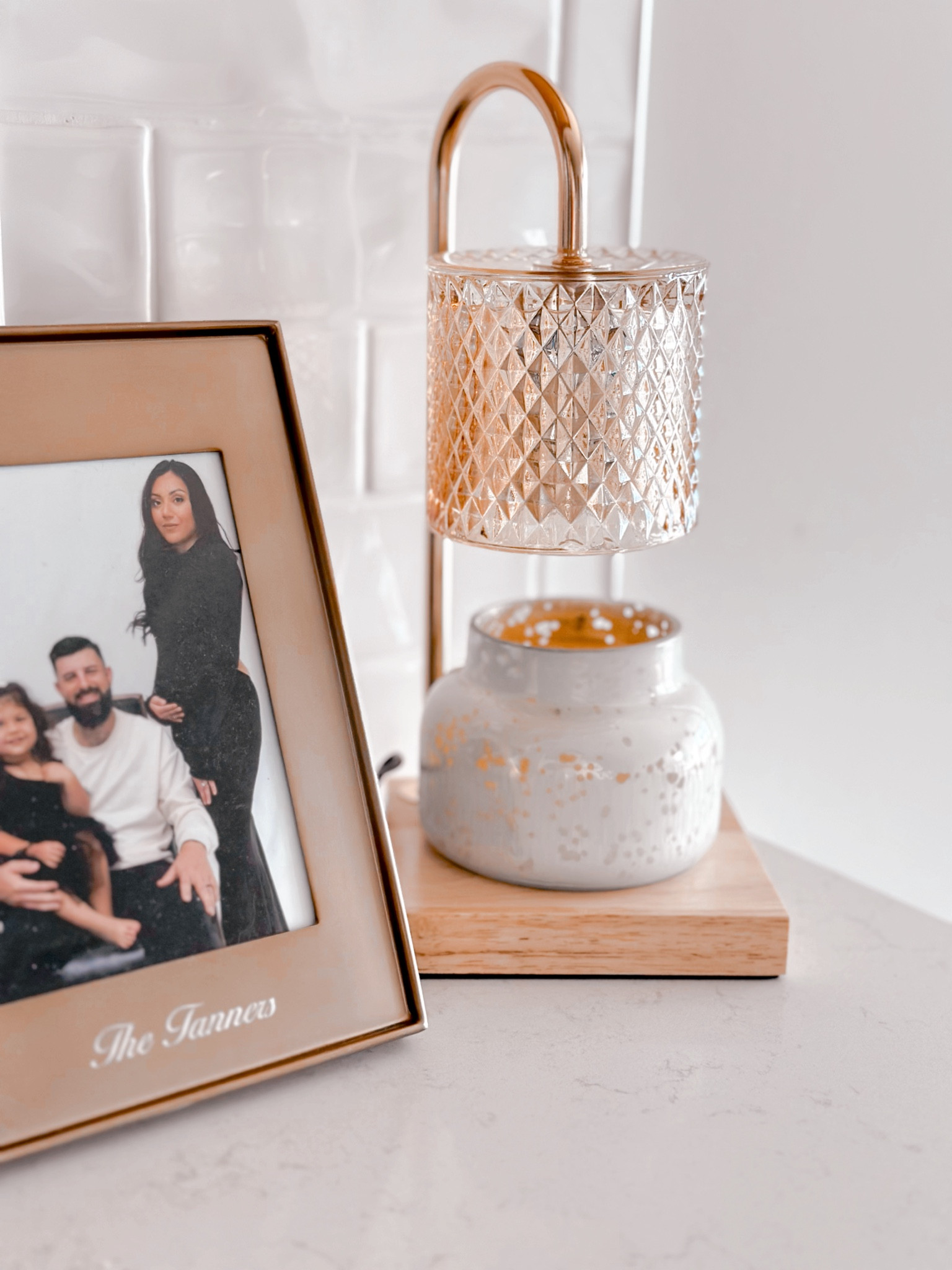 Amber glass with oak bottom candle warmer! 

#LTKHome