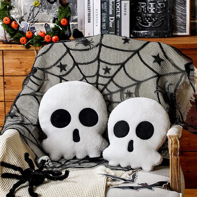 Amazon finds that look straight out of Pottery Barn 😭🖤 but for WAY less. These Halloween throw pillows are giving soft, elevated, cozy spooky vibes — think velvet haunted house pillows, neutral pumpkins, minimal ghost cushions, and chic spiderweb embroidery that actually looks expensive.

I love mixing the teddy fleece skeleton pillows with muted fall tones so it feels aesthetic, not tacky. Perfect for that clean, Pinteresty living room that still feels festive ✨

#amazonhomefinds #potterybarnvibes #halloweenpillows #cozyspooky #neutralhalloween #fallhomeinspo #ltkhome #amazondecor #pumpkinpillow #ghostpillow #minimalhalloween #homedecorfinds #spookyseason #fallaesthetic #cozyhomevibes #ltkdecor #amazonmusthaves #seasonaldecor #pinteresthome #halloweenhome 

 #LTKSeasonal #LTKHome #LTKSaleAlert
