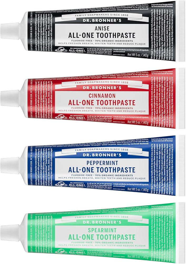 Dr. Bronner’s All-One Toothpaste 3-Pack Variety – (Peppermint, Cinnamon, Anise, 5oz Each) –... | Amazon (US)