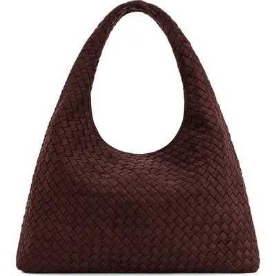 JW PEI Laura Woven Faux Suede Shoulder Bag in Black at Nordstrom | Nordstrom