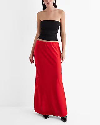 Satin High Waisted Maxi Skirt | Express
