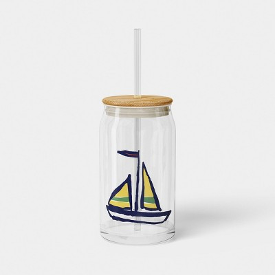 15oz Glass Sail Boat Tumbler with Lid - Room Essentials™ | Target