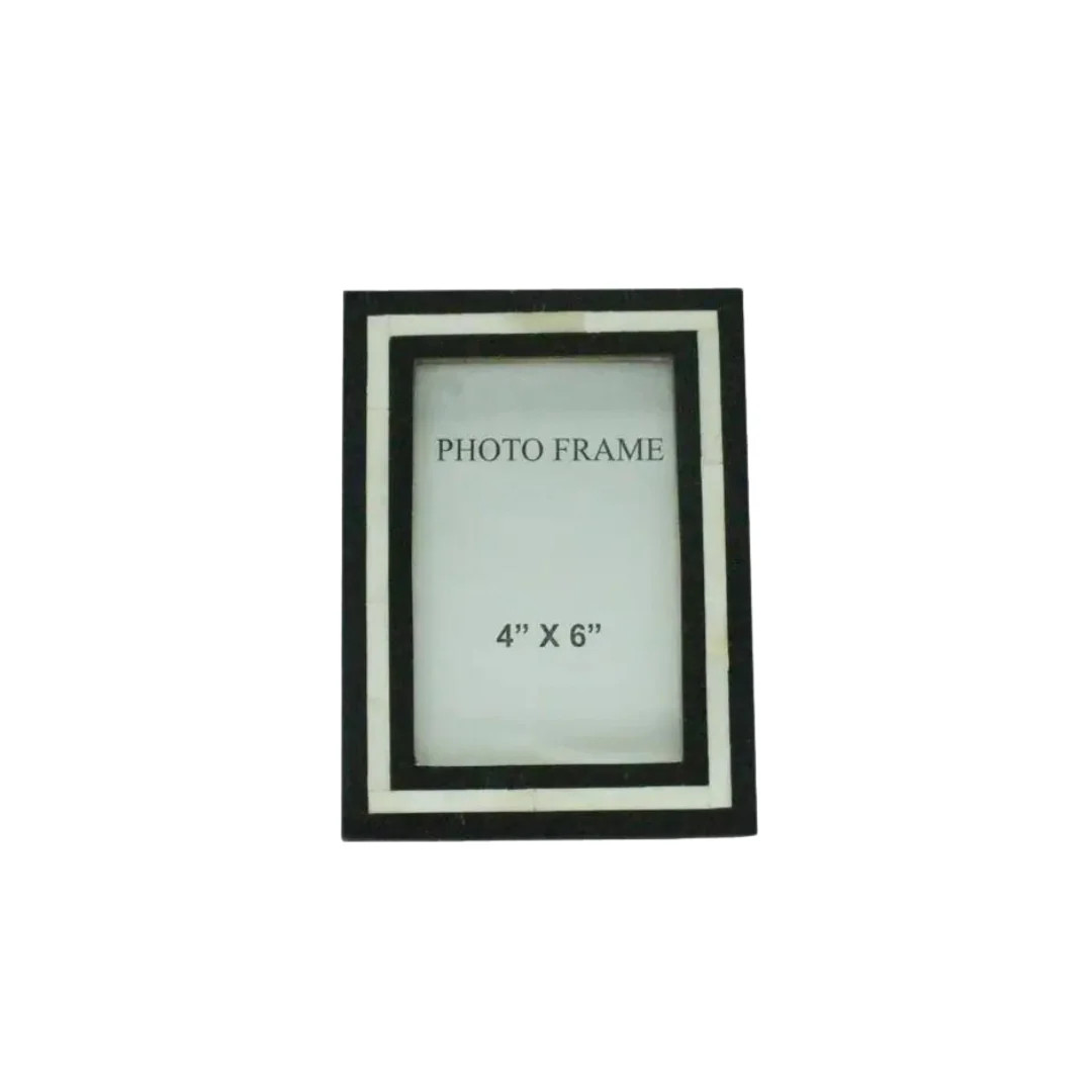 Black & White Bold Line Frame, 4 x 6 | Pink Antlers