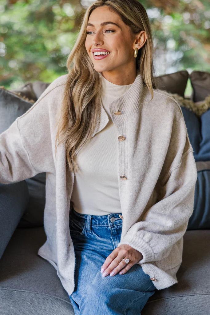 What Makes You Confident Oatmeal Cardigan | The Mint Julep Boutique
