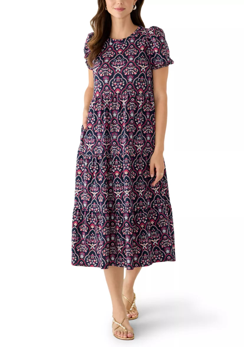 Women's Short Sleeve Terry Tiered Dress | Belk