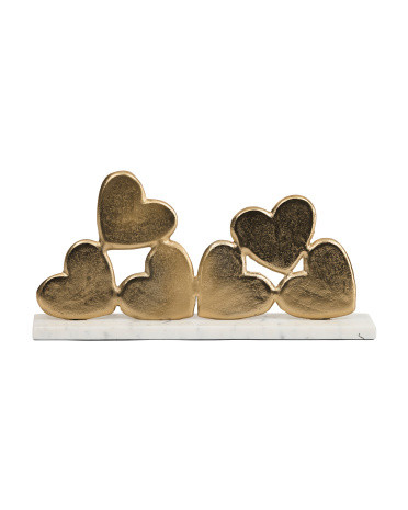Stacked Heart Decoration With Marble Base | TJ Maxx
