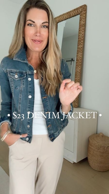 My favorite denim jacket is so affordable.  Wearing small.  I’m 5’11” wearing the 33” inseam light khaki pants in size small. Loafers true to size.  

#LTKOver40 #LTKVideo #LTKFindsUnder50
