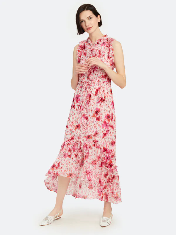 MISA Los Angeles Aurelie Ruffled Midi Dress - Pink - XS | Verishop