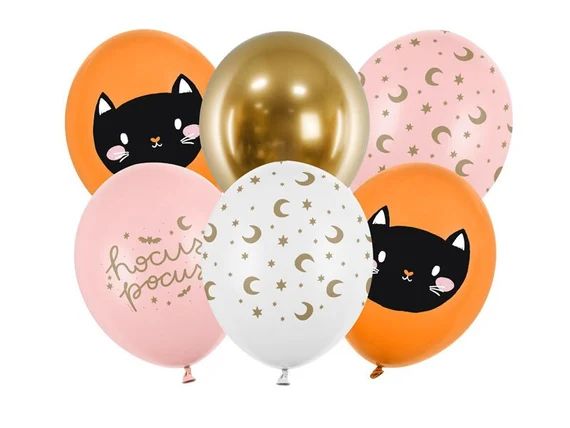 Halloween Balloon Bundle, Pack of 6, Cats Balloons, Hocus Pocus Balloons, Moon Star Balloons, Hal... | Etsy (US)