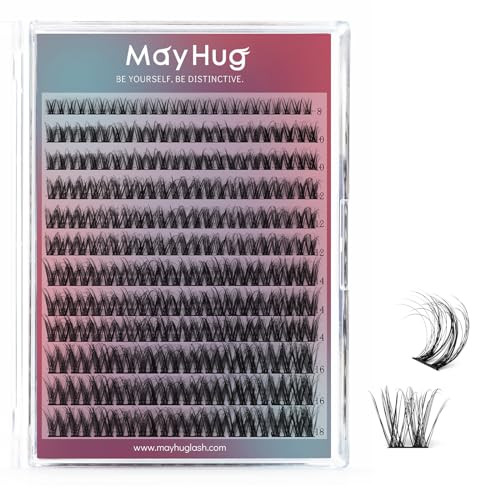 Mayhug Cluster Lashes, Mink Fake Eyelashes 3D Volume Lashes, 144 Pcs Natural Eyelashes Mixed 8-18mm, DIY Cluster Eyelash Extensions at Home, D Curl Lash Clusters Soft & Lightweight & Fluffy (Dreamy) | Amazon (US)