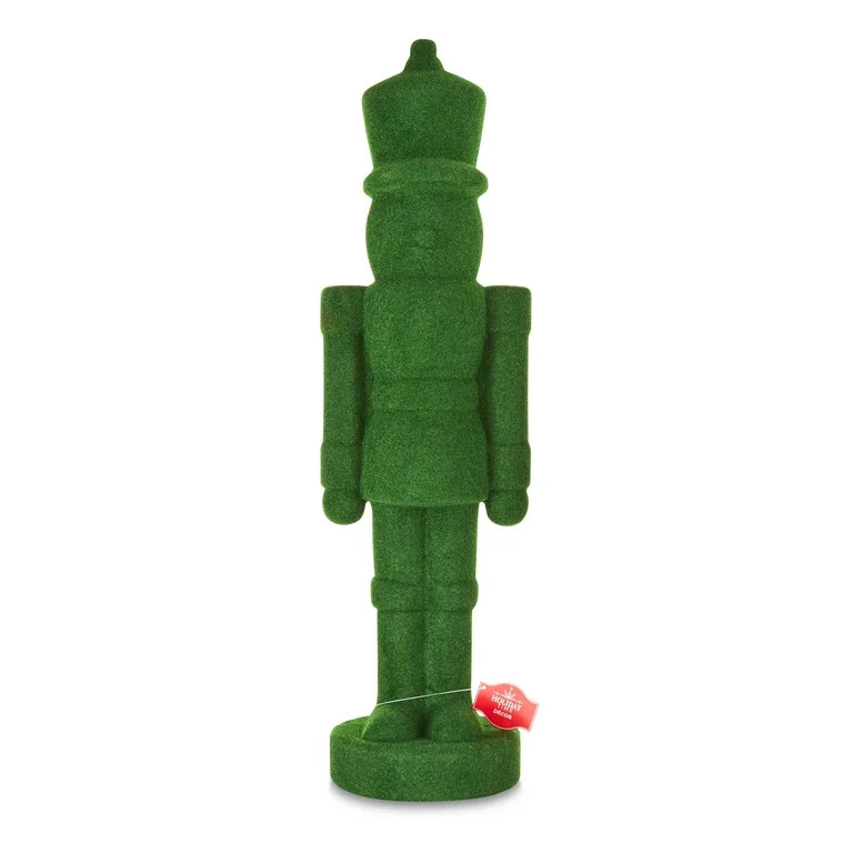Green Flocked Nutcracker Decoration, 27", by Holiday Time | Walmart (US)