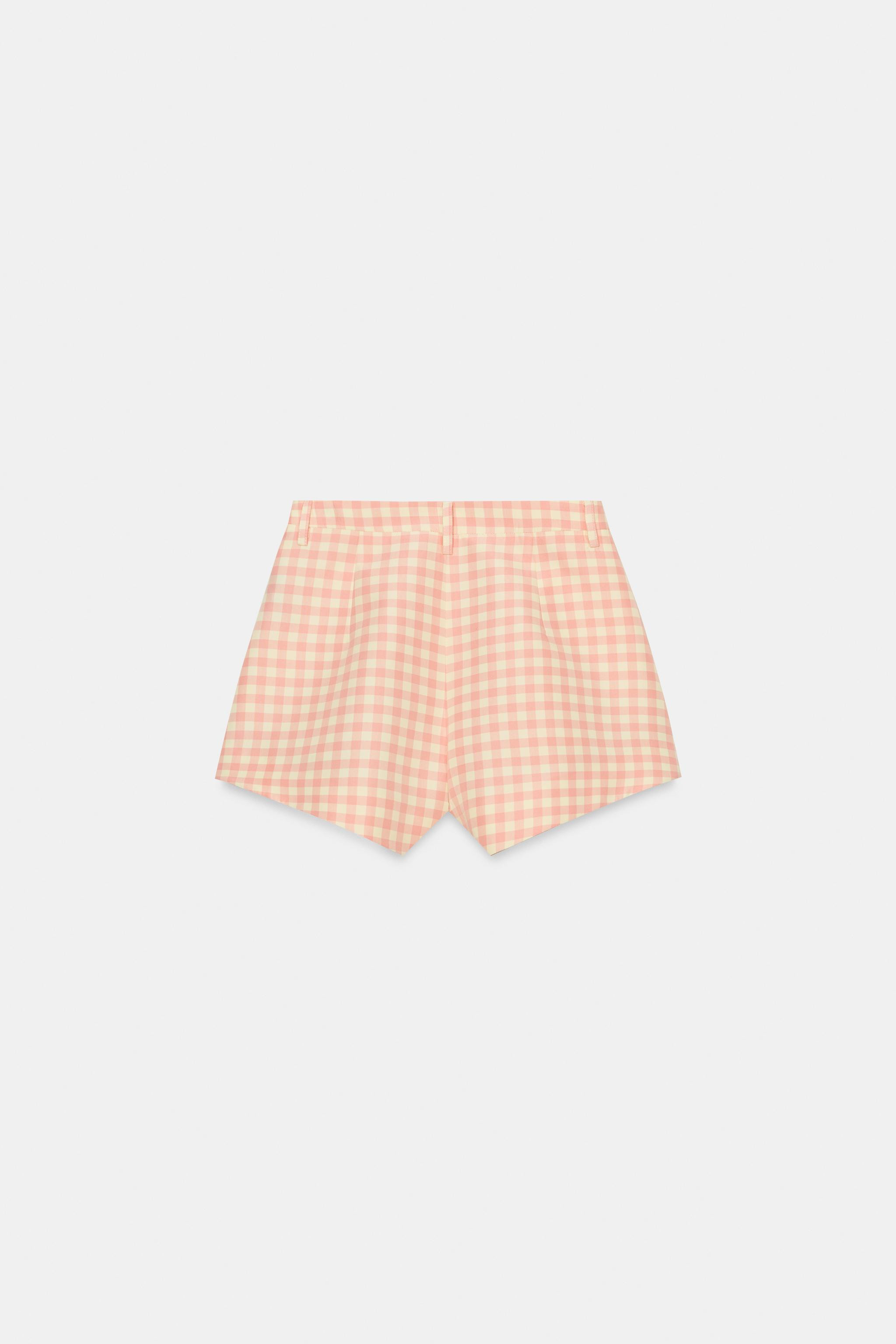 GINGHAM CHECK SHORTS ZW COLLECTION | Zara US